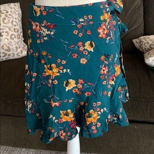 Floral flirty wrap skirt
